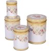 Clayre & Eef 6BL0140 Opbergdoos Set van 4 Wit Roze Ø 6-11 cm