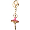 Juleeze JZKC0188 Sleutelhanger Ballerina Goud Roze 4x2x8 cm