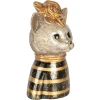 Clayre & Eef 6PR5074 Decoratie Borstbeeld Kat Goudbruin 11x9x18 cm