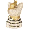 Clayre & Eef 6PR5075 Decoratieve Bust Kat met Muis Goud Zwart-Wit 11x9x18 cm