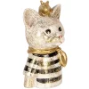 Clayre & Eef 6PR5075 Decoratieve Bust Kat met Muis Goud Zwart-Wit 11x9x18 cm