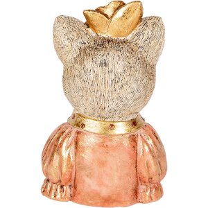 Clayre & Eef 6PR5077 Decoratie Borstbeeld Kat 12x9x18 cm Wit Roze Goud