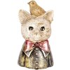 Clayre & Eef 6PR5079 Decoratie Borstbeeld Kat 11x9x18 cm Wit Zwart Goud