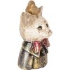 Clayre & Eef 6PR5079 Decoratie Borstbeeld Kat 11x9x18 cm Wit Zwart Goud