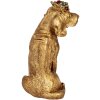 Clayre & Eef decoratief beeldje hond goudkleurig 13x13x21 cm polyresin landelijke stijl