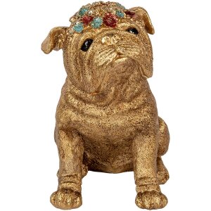 Clayre & Eef decoratieve hond goud 29x17x29 cm...