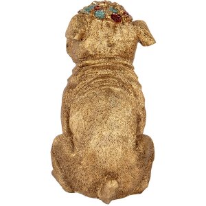 Clayre & Eef decoratieve hond goud 29x17x29 cm polyresin landelijke stijl elegantie