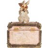 Clayre & Eef Decoratiedoos Konijn Figuur Polyresin Beige Roze Goud 12x8x16 cm