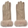 Juleeze JZGL0112BE Winterhandschoenen Beige met imitatiebont Touchscreen 9x23 cm