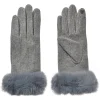 Juleeze Dames Winterhandschoenen Grijs Touchscreen Faux Fur Warm 9x23 cm