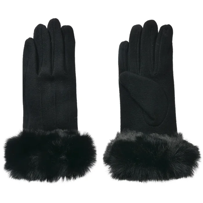 Juleeze Winterhandschoenen Bontrand Zwart 9x23 cm Dameshandschoenen