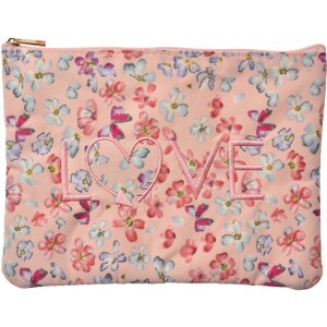 Juleeze JZTB0071 Toilettas roze met bloemenmotief en LOVE...