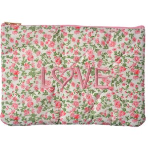 Juleeze JZTB0075 Toilettas Wit Roze Bloemen LOVE...