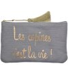 Juleeze JZTB0081BL Toilettas 17x1x11 cm elegant grijs met gouden letters