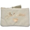 Juleeze JZTB0081W Toilettas Wit cosmeticatas met gouden letters