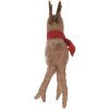 Clayre & Eef kerstdecoratie rendier bruin rood 14x4x19 cm landelijke stijl