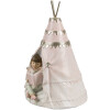 Clayre & Eef 6PR4423 Spaarpot landelijke stijl meisje konijn tipi 13x13x19 cm