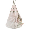 Clayre & Eef 6PR4423 Spaarpot landelijke stijl meisje konijn tipi 13x13x19 cm