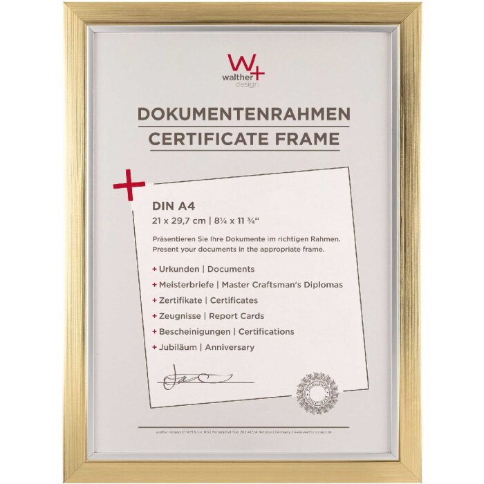 Walther Beyond design frame 21x29,7 cm champagne-goud zilveren rand