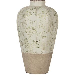 Clayre & Eef Vaas Keramiek Beige Groen Ø 24x38...