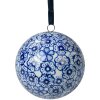 Clayre & Eef 6CE2108 Decoratiebal Ø 8x8 cm Wit Blauw