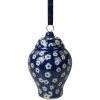 Clayre & Eef 6CE2113 Decoratiehanger Keramiek Blauw Wit Ø 5x8 cm