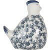 Clayre & Eef 6CE2092 Decoratieve Kip Vintage Keramiek Figuur Wit-Blauw 18x12x21 cm