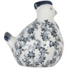 Clayre & Eef 6CE2093 Decoratieve Kip Wit Blauw 14x12x16 cm