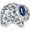 Clayre & Eef Decoratieve Olifant Keramiek Wit Blauw 20x14x15 cm