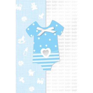 Artebene Card Embossing-Baby-Strampler-Blauw