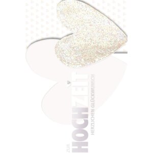 Artebene Kaart Embossing-Wedding-Hart-Glitter