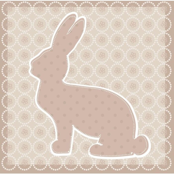 Papieren servetten Bunny taupe 33x33 cm