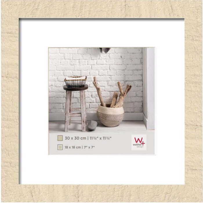 Walther Houten lijst Home 40x40 cm creme wit met passe-partout