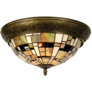 Tiffany plafondlamp 38 cm veelkleurig 5ll-5348