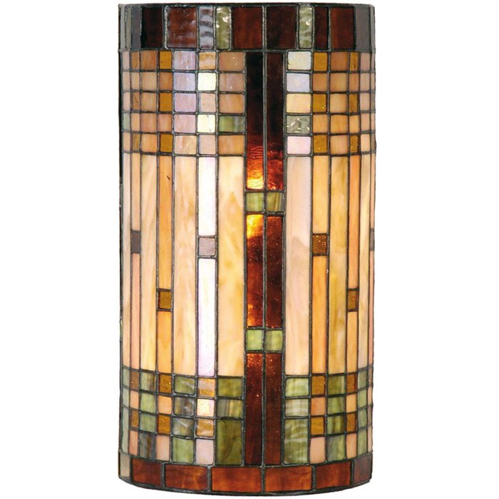 Wandlamp Tiffany gekleurd glas 19x12x35 cm