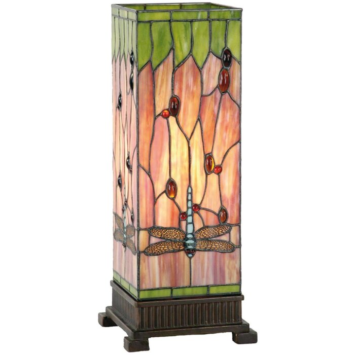 Tiffany staande lamp libelle glas 18x45 cm