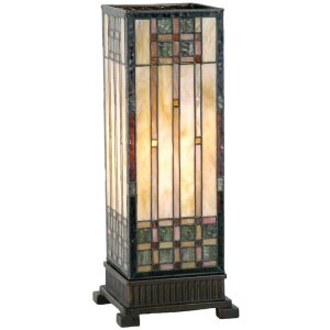 Tiffany staande lamp gekleurd glas 18x45 cm