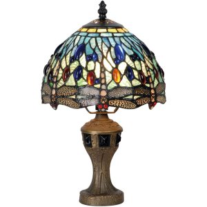 Staande Lamp Tiffany Libelle gekleurd ø 21x33 cm