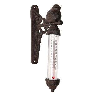 Thermometer met vogel 10x5x16 cm