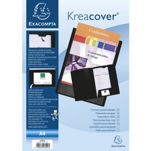 Presentatiemap gemaakt van pp Krea Cover, voor din a4 formaat Zwart