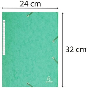 Maxi capaciteit map met elastiek en 3 kleppen gemaakt van Manilla karton 425g Nature Future, voor din a4 formaat Groen