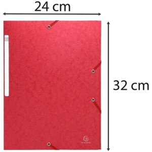 Ordner met elastiek en 3 flappen uit monoblock Scotten Manilla karton 425g Nature Future, voor din a4 formaat Rood