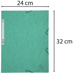 Map met 3 kleppen en elastiek Manilla karton 400g-m2 - A4 Groen