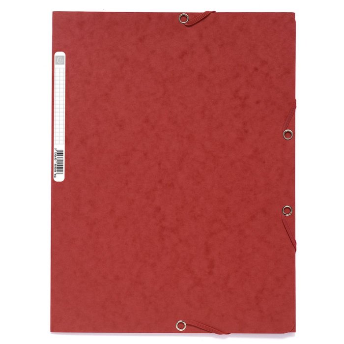 Exacompta map met 3 kleppen en elastiek Manilla karton 400g-m² - A4 Rood