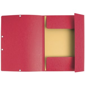 Exacompta map met 3 kleppen en elastiek Manilla karton 400g-m² - A4 Rood