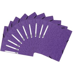 Map met 3 kleppen en elastiek Manilla karton 400g-m2 - a4 paars Violet