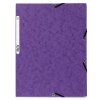 Map met 3 kleppen en elastiek Manilla karton 400g-m2 - a4 paars Violet