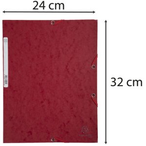 Exacompta Map met elastiek 3 kleppen Manilla karton 400g din a4 kersen