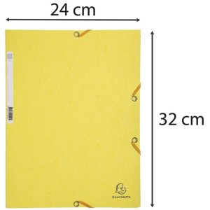 Exacompta Map met elastiek 3 kleppen Manilla karton din a4 citrus geel