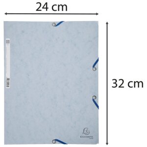 Exacompta Map met elastiek 3 kleppen Manilla karton din a4 lichtgrijs